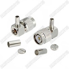 10x TNC Male Right Angle RA Crimp RF Connector For LMR195 RG58 RG400 RG142 Cable