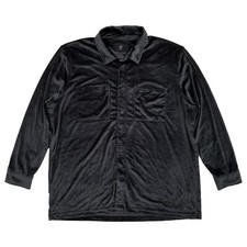 Shaquille O'Neal XLG Mens Black Brushed Long Sleeve Button-Down Shirt