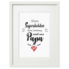 Quadro supereroe papà definizione immagine decorazione stampa artistica in cornice + passepartout