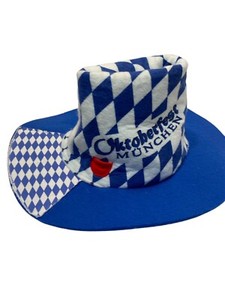 Oktoberfest München Felt Hat Party Decoration Blue White