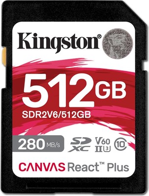 Kingston Canvas React Plus 512 GB SDXC, Speicherkarte UHS-II U3, Class 10, V60, 