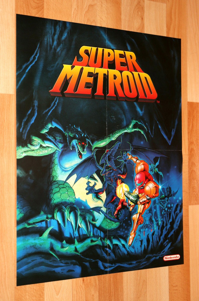 1994 Super Metroid Nintendo SNES Vintage very rare Poster 55x42cm