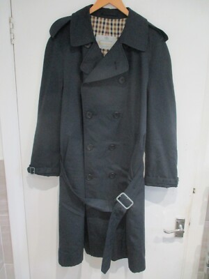 Vintage Aquascutum Jacke Herren 44R Large Blau Knopfleiste Trenchcoat Nova Check