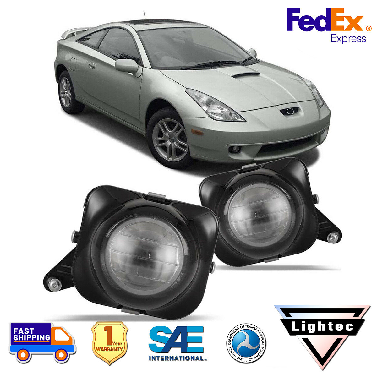For 20002005 Toyota Celica Fog Lights Clear Lens Front Bumper Lamp