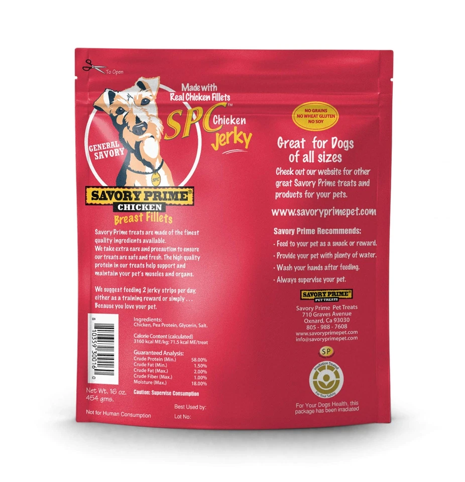 Savory Prime Chicken Jerky Dog Treat 16 Ounce High Protein Fat Free 100 Chicken - Image 2 of 4