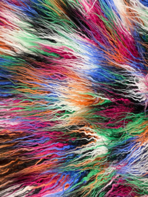 Multicolored Mongolian faux fur long hair pile fabric BY THE YARD 58'' Wide