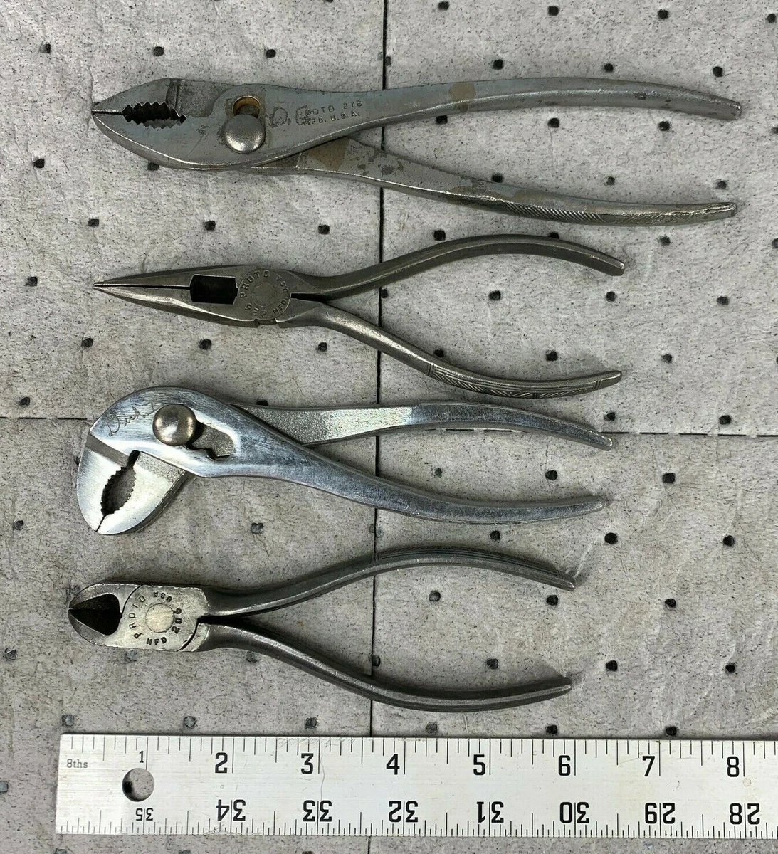Vintage PROTO Slip Joint Needle Nose Parrot Head Pliers Wire Cutters USA