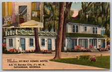 GA  Savannah, Modern Hy-Way Homes Motel, Interior Exterior linen Postcard