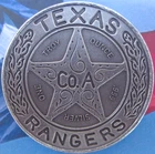 1 oz. TEXAS RANGER BADGE Antiqued rounds .999 fine silver