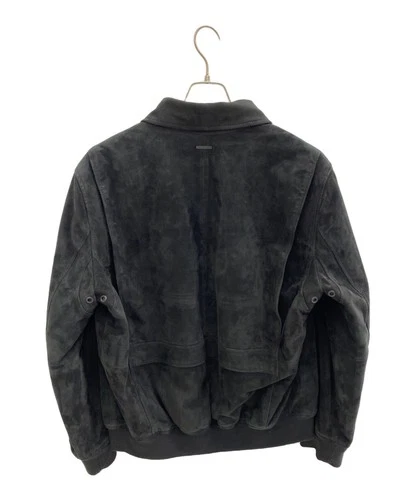Michael Kors Suede Leather Zip Blouson Jacket Men's Size L Black image 2