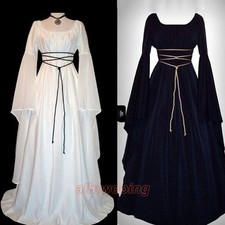 Renaissance Medieval Witch Fancy Dress Costume Gothic Women Victorian Witch