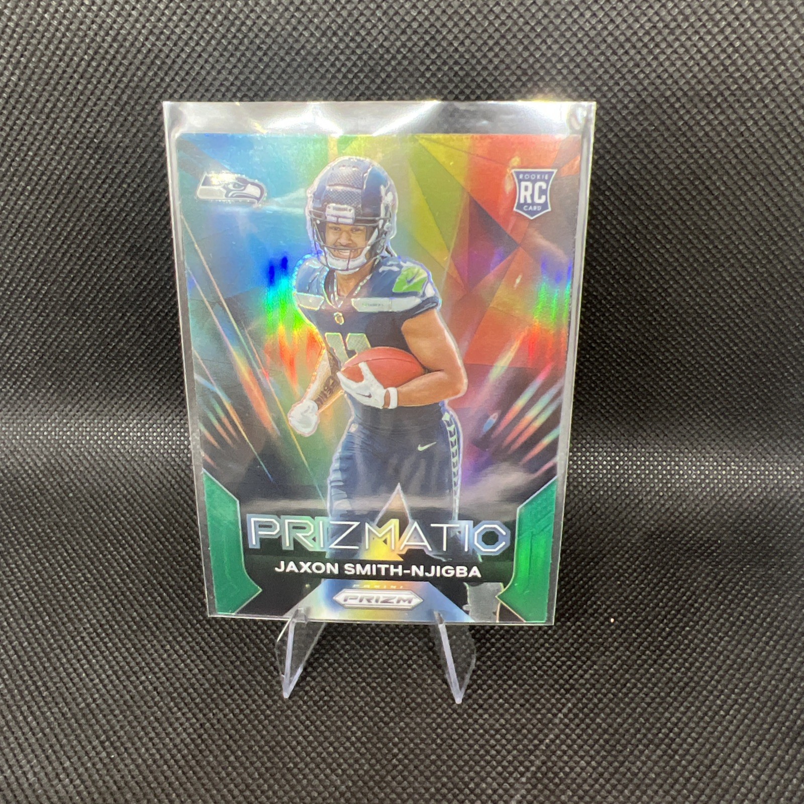 2023 Panini Prizm Prizmatic Jaxon Smith-Njigba #1 Green Prizm Rookie Seahawks