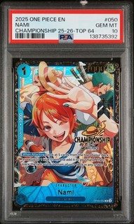 2025 One Piece Promo Champ 25 26 top 64 #050 Nami PSA 10