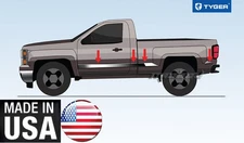 Chrome Rocker Panel Trim Upper 2.25" Fits 14-18 Chevy Reg Cab w/ 6.6' Bed 8PCS