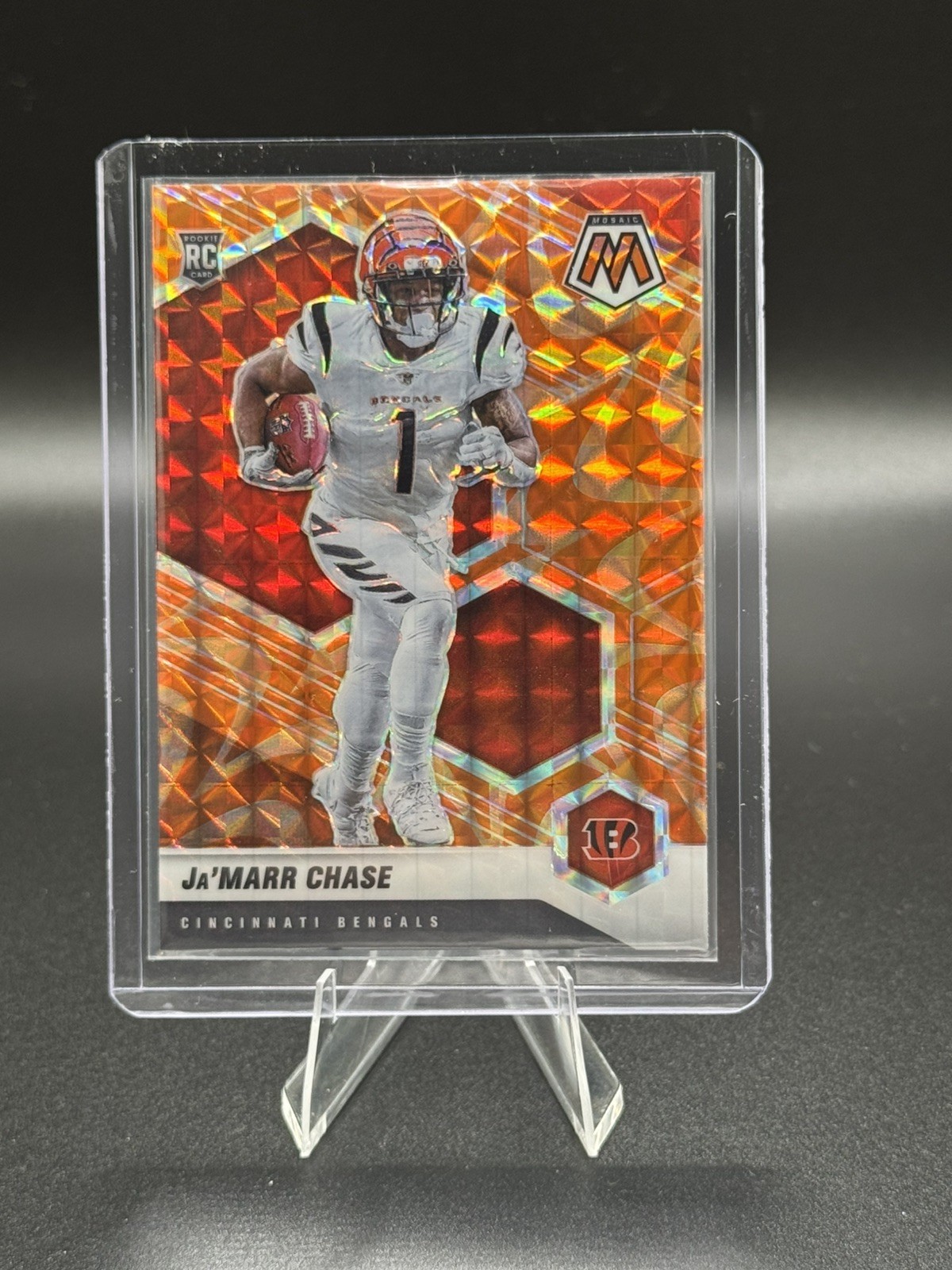 2021 Panini Mosaic - Rookies Ja'Marr Chase #307 Reactive Orange Prizm (RC)