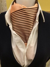 VINTAGE STRIPED FRENCH EVENING DRESS SCARF CRAVAT New Old Stock