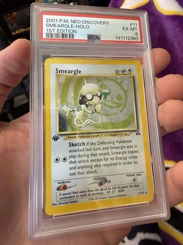 Smeargle 1st Edition 11/75 PSA 6 Neo Discovery Holo Pokemon