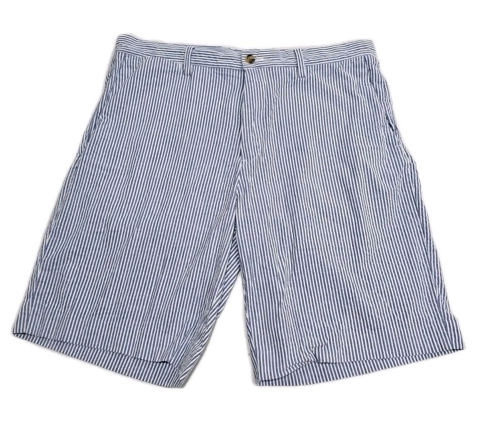 Polo Ralph Lauren Seersucker Shorts Mens 32 Blue White Striped Chino Cotton
