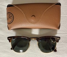 Ray-Ban Clubmaster RB3016 990/58 Tortoise Polarized Sunglasses 49 21 AUTHENTIC
