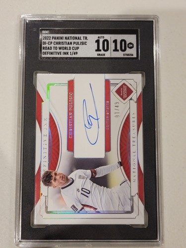 2022 National Treasures Christian Pulisic Definitive Ink Auto 1/49 SGC 10 DI-CP