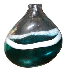 Large Hand Blown Contemporary Decorative Glass Vase 11.5" x 11.5"