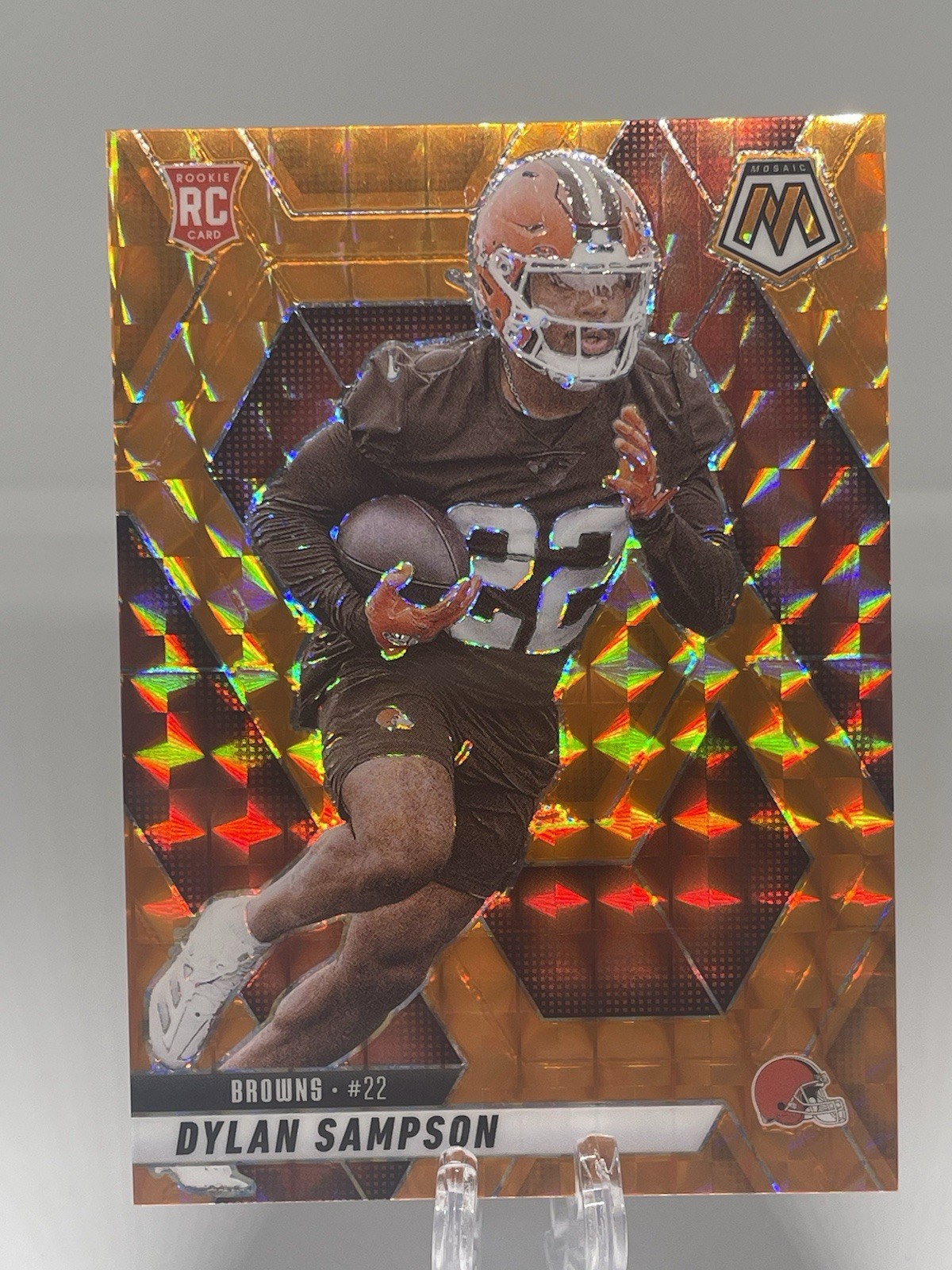 2025 Mosaic Dylan Sampson 001/199 Rookie Orange Prizm RC #355 Browns Color Match