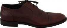 DOLCE & GABBANA Shoes Dress Bordeaux Leather Men Formal Derby EU40/US7 900usd