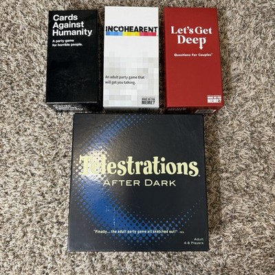 Board Game Bundle: Cards Against Humanity, Let s Get Deep, Incoherent, Telestiat