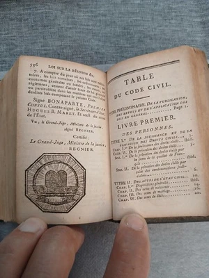CODE CIVIL DES FRANCAIS 1804- EDITION ORIGINALE AN XII-Napoléon Interfolié EO - Photo 1/4