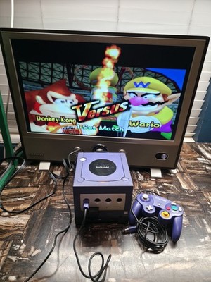 Nintendo GameCube Purple DOL-001 W/ All .Controllers Gameboy