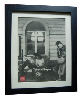 COCA COLA + Coke Adds Life + Poster + Anzeige + Vintage gerahmt Original 1978 + schneller Weltversand