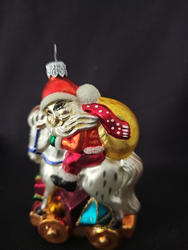 Vintage Santa Carousel on Rocking Horse Ornament vintage 