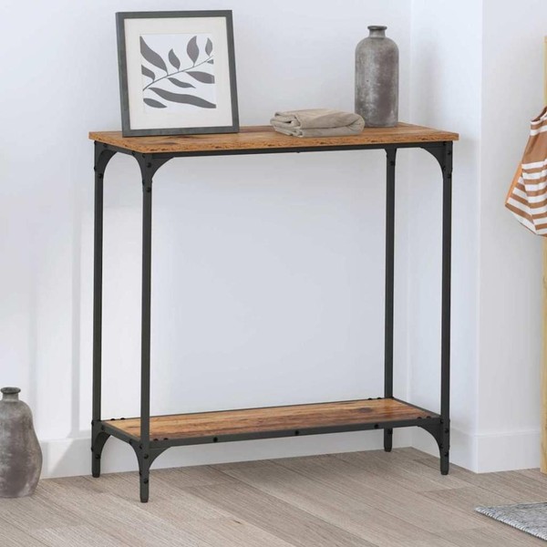 Konsolentisch Mit Regal Altholz 75 X 30.5 X 75 Cm Holzwerkstoff-image