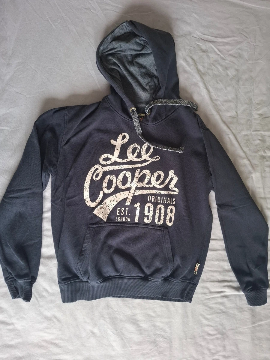 Sudadera con capucha Lee Cooper, azul oscuro, talla grande