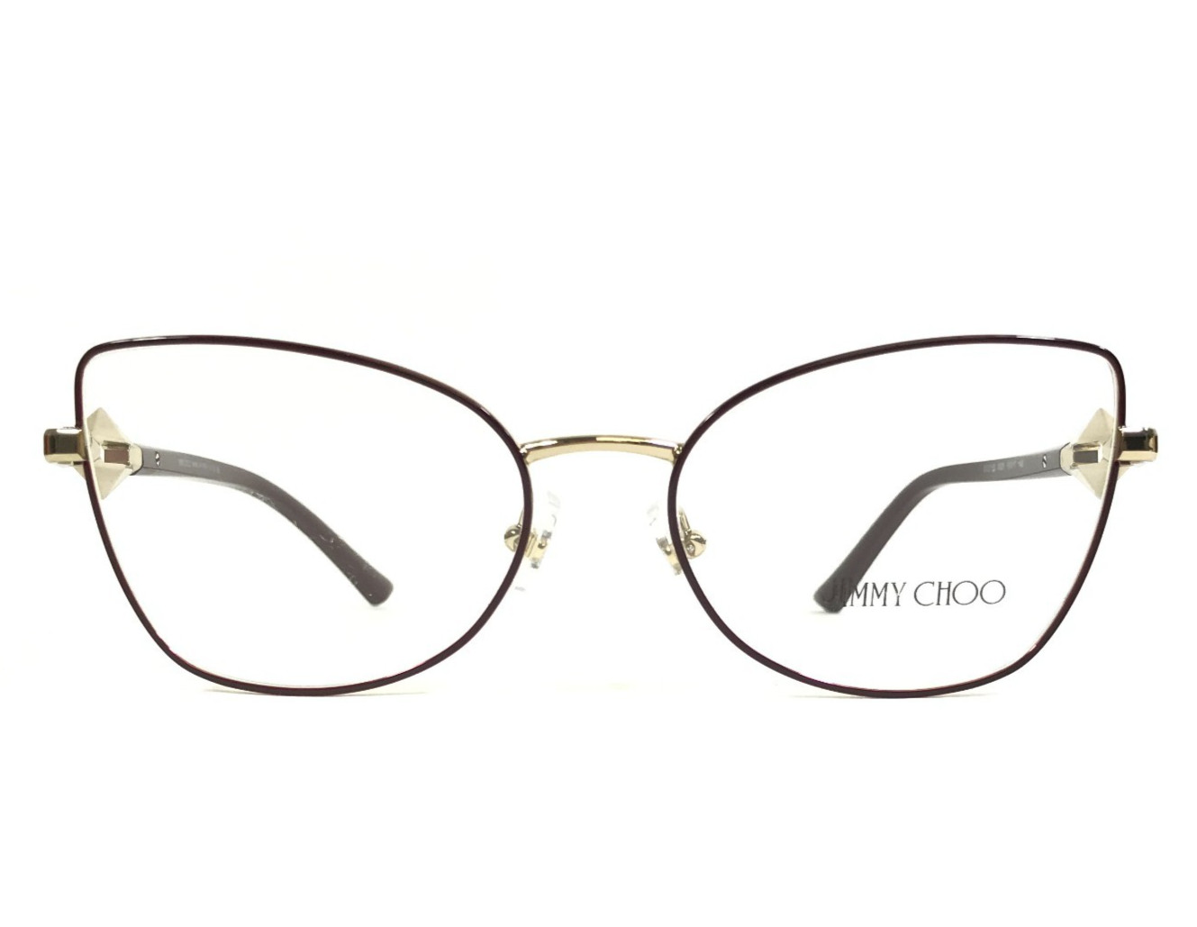Jimmy Choo Eyeglasses Frames JC2012 3025 Red Gold Cat Eye Wire Rim 53-17-140