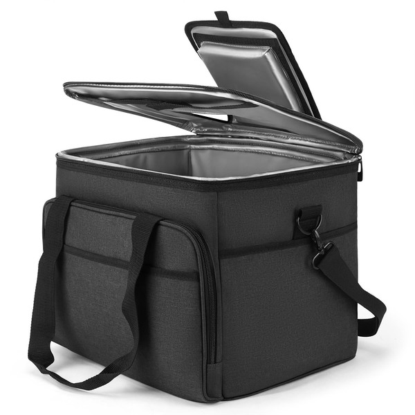 Faltbare KüHltasche 30L Isoliert Mit 2 KüHlakkus Schwarz FüR Picknick, Camping-image
