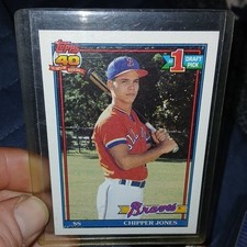 Topps 1991 Rookie Chipper Jones #333 Atlanta Braves #1 Draft Pick Baseball Card