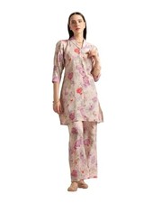 Leriya Fashion Women Cotton Co Ord Set Stylish Anarkali Kurta Set Printed Kur...