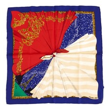 Hermes Silk Scarf Carre 90 "Souvenirs de Paris" Blue Silk Scarf US duty free