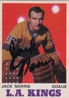 JACK NORRIS  Authentic Autograph 1970 OPC Los Angeles Kings ROOKIE Hockey Card
