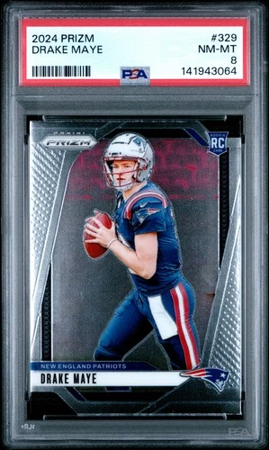 2024 PANINI PRIZM #329 DRAKE MAYE ROOKIE RC PSA 8
