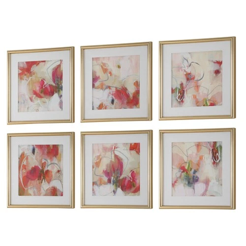 Uttermost 32340 Fresh Start Framed Abstract Drawing Print - Set - Red - Picture 3 of 5