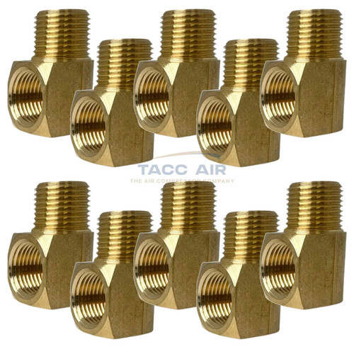 10 Pack 3/8" NPT Brass Street Elbow 90 Degree Pipe Thread Fitting Male Female