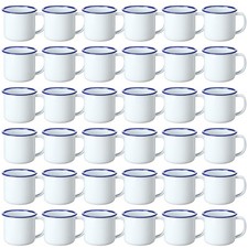 Mini Enamel Camping Coffee Mugs 4 oz Metal Portable Bulk Cups for Travel 36 Pcs