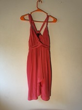Banana Republic 100% Silk Dress Sz 2 Lined Wrap Pink Scrappy Sleeveless 