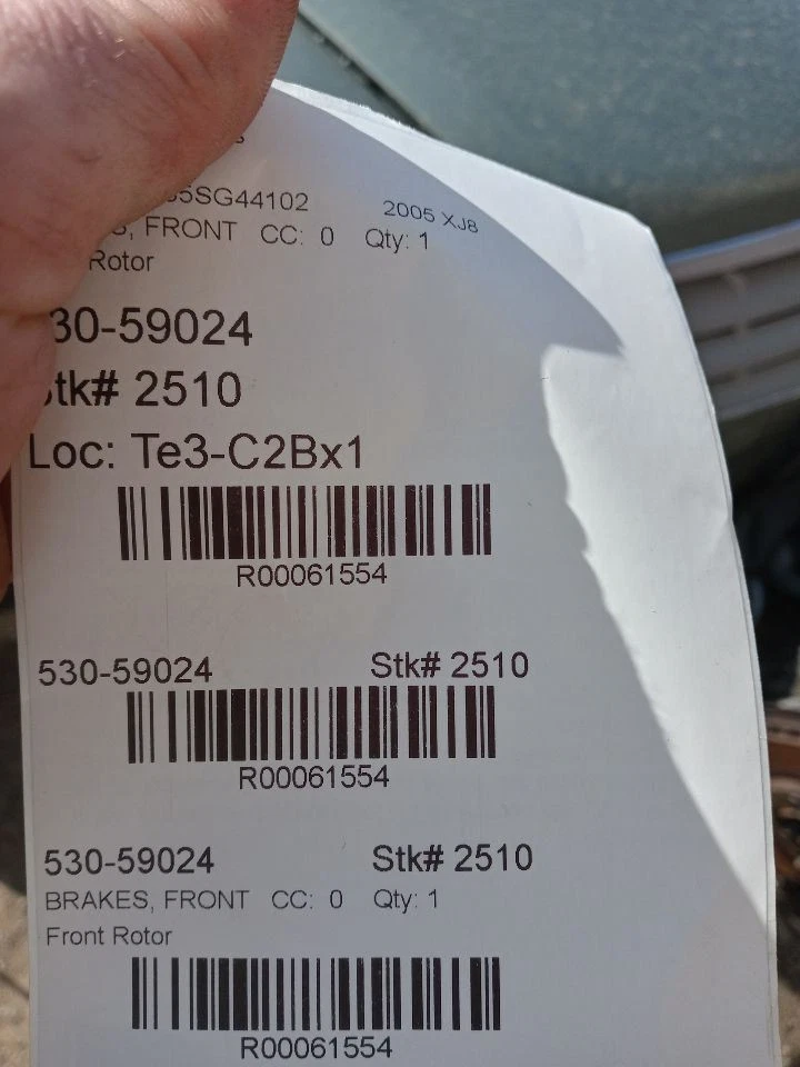 04-07 Rotor de disco de freno delantero derecho o izquierdo Jaguar XJ8 Vanden Plas X350 OEM Foto 3 de 3