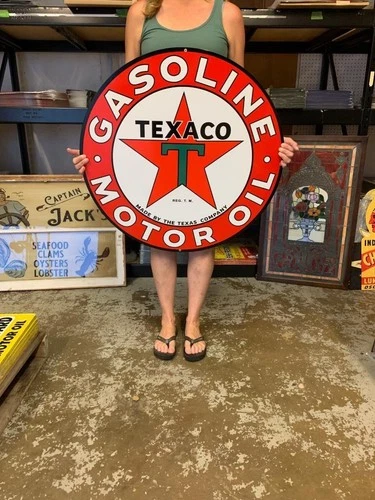 Vintage Style Metal Sign Texaco Gasoline 36" x 36"  Made USA