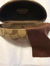 Coach Signature Hard Sunglasses Eyeglass Case Khaki Tan Monogram  Cloth