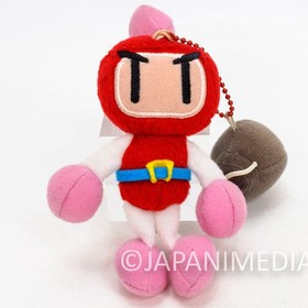 Bomberman Red Plush Doll Ballchain Famicom Hudson NES