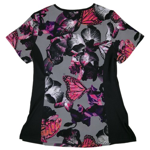 Koi Scrub Top Women's 385PR-ODB Orchid Bloom Raquel - Picture 2 of 7